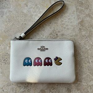 Coach PAC-MAN Ms PAC-MAN leather wristlet